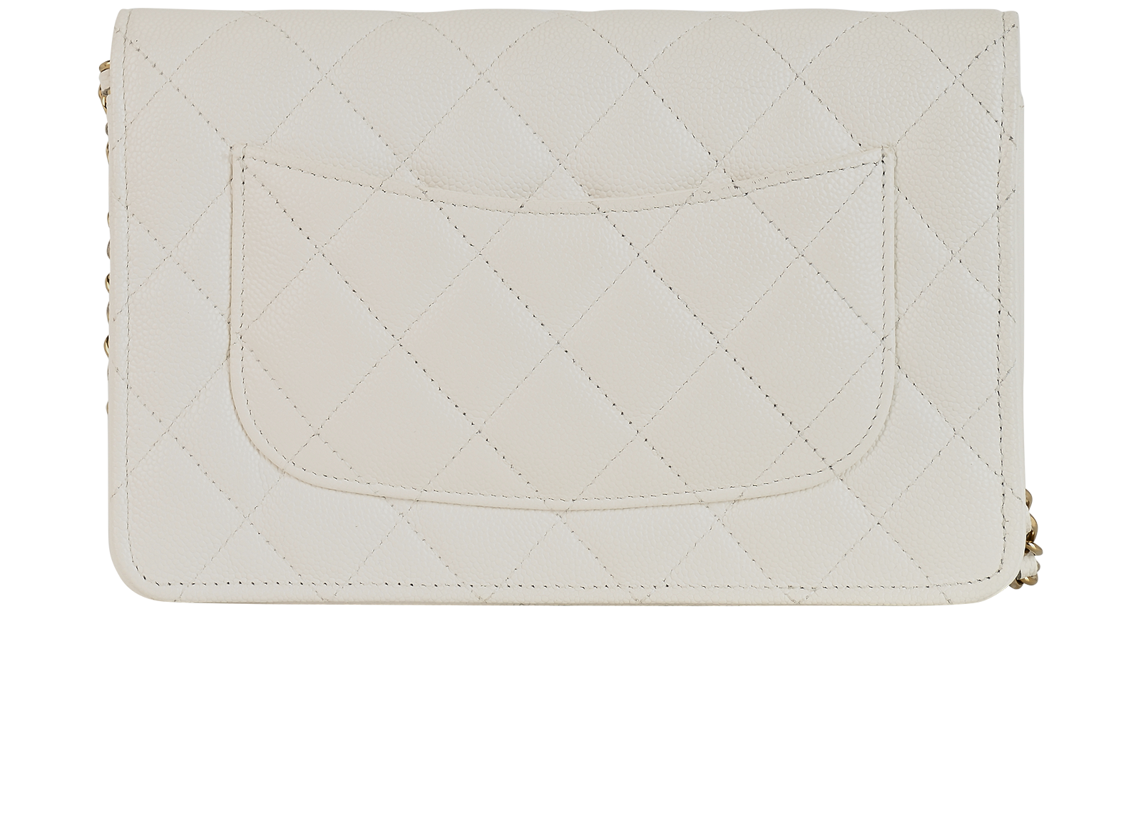 Classic Wallet On Chain, &pound;1,850, Handbags, White, Caviar Leather, Back view